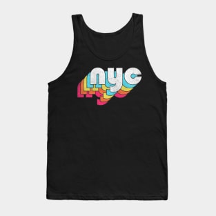 NYC  / Retro Faded Style Typography Design Tank Top